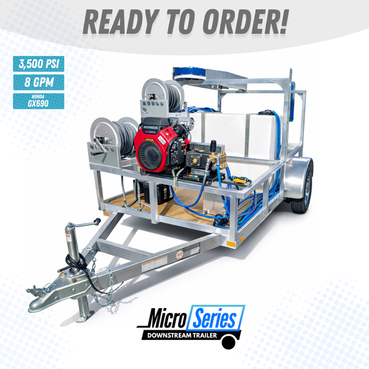 The Micro Series - 5x10 Aluminum Downstream Pressure Washing Trailer