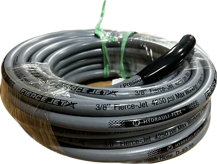 Fierce Jet Pressure Hose 3/8" 50ft Gray 2 Wire 7250psi PWS206-GY-50