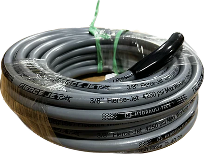 Fierce Jet Pressure Hose 3/8" 50ft Gray 2 Wire 7250psi PWS206-GY-50