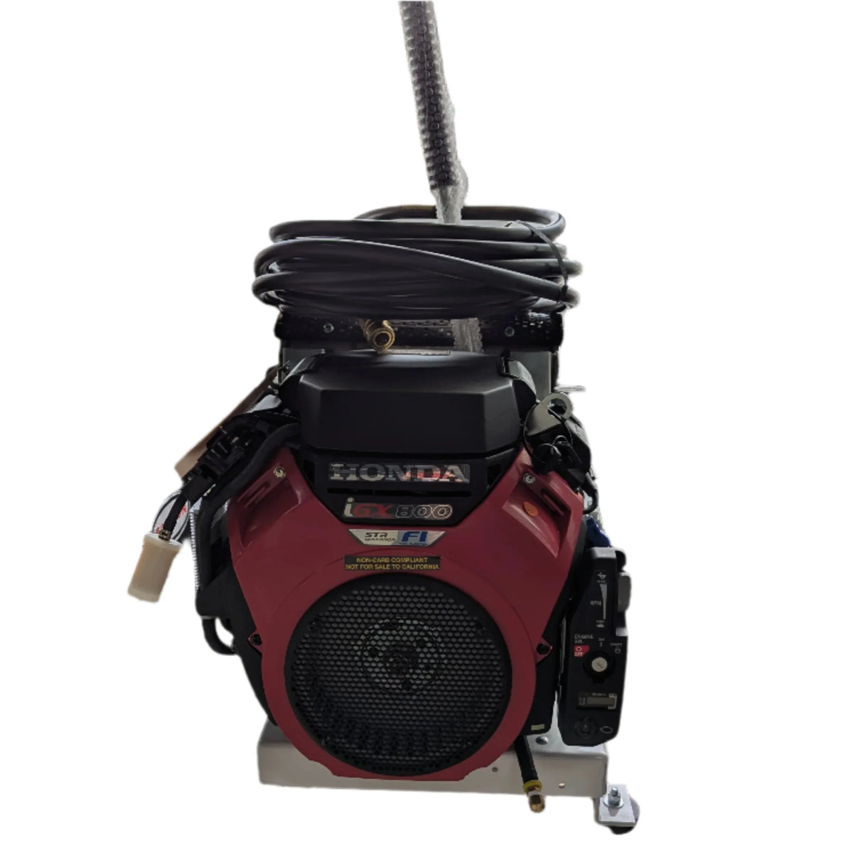Honda GX800 softwash pressure washer with coiled hose, ideal for professional cleaning equipment