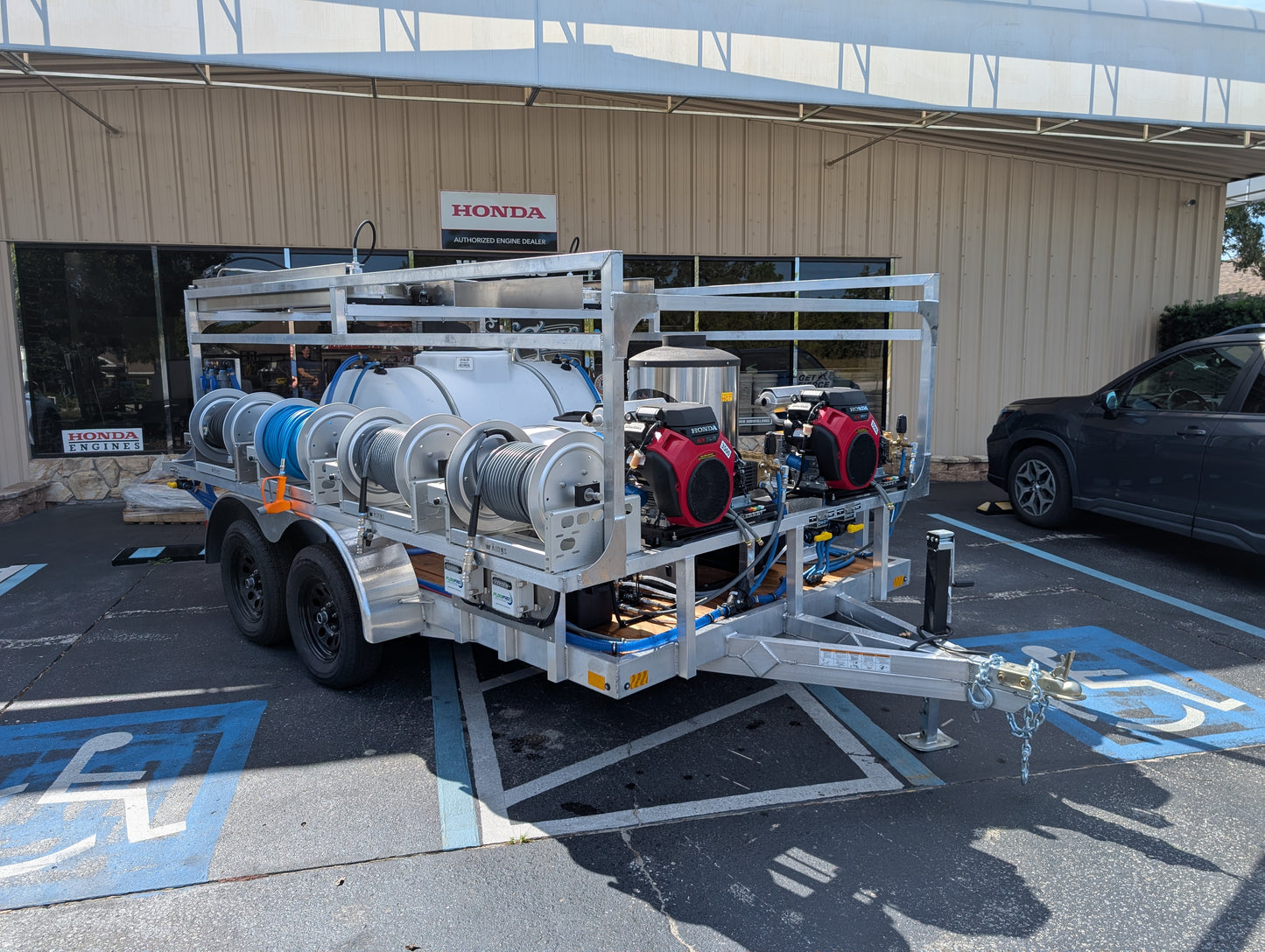 The Aluminum Dominator Series - Dual 8GPM Hot Water Pressure Washing and Gas Softwash Trailer