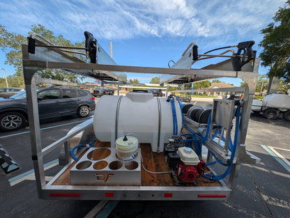 The Aluminum Dominator Series - Dual 8GPM Hot Water Pressure Washing and Gas Softwash Trailer