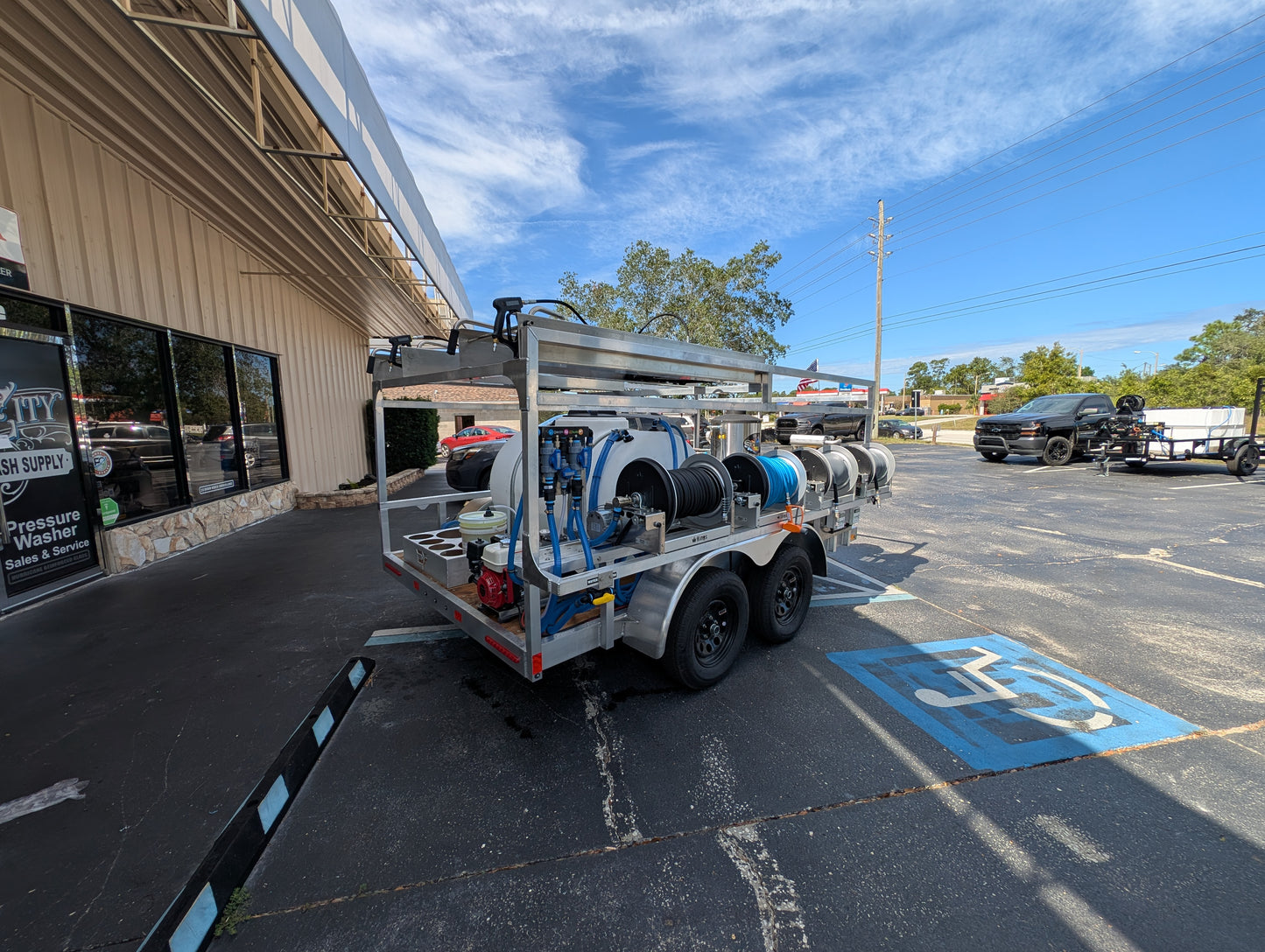 The Aluminum Dominator Series - Dual 8GPM Hot Water Pressure Washing and Gas Softwash Trailer