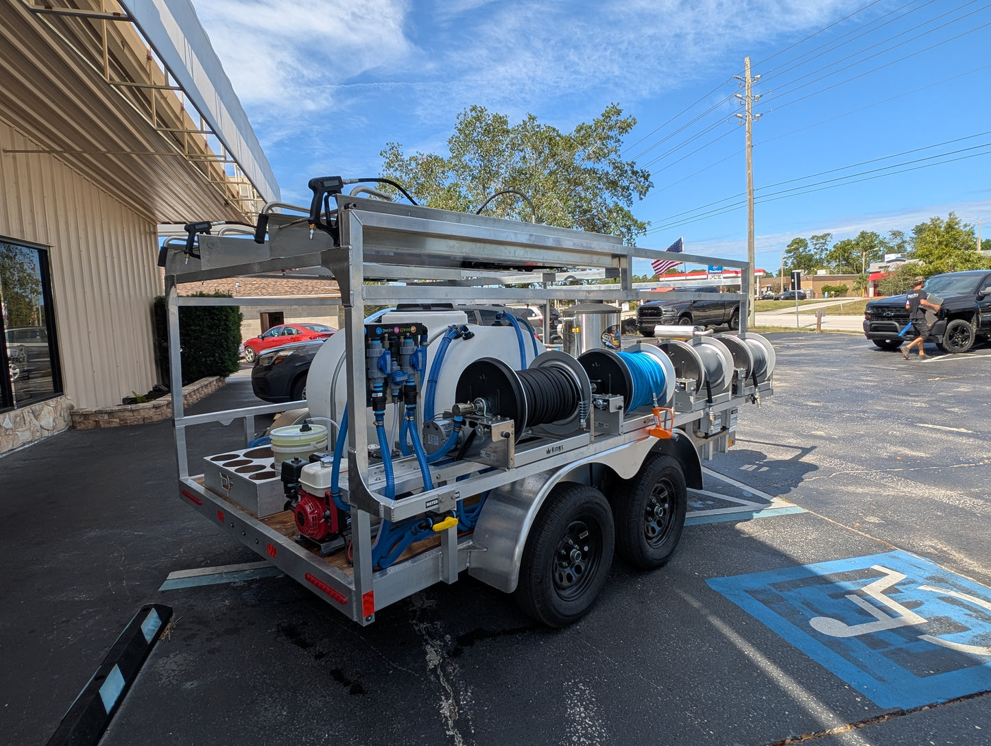 The Aluminum Dominator Series - Dual 8GPM Hot Water Pressure Washing and Gas Softwash Trailer