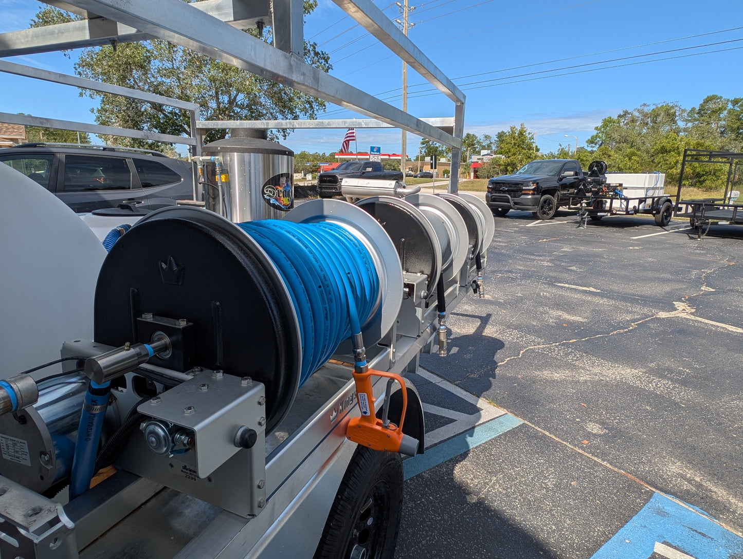 The Aluminum Dominator Series - Dual 8GPM Hot Water Pressure Washing and Gas Softwash Trailer