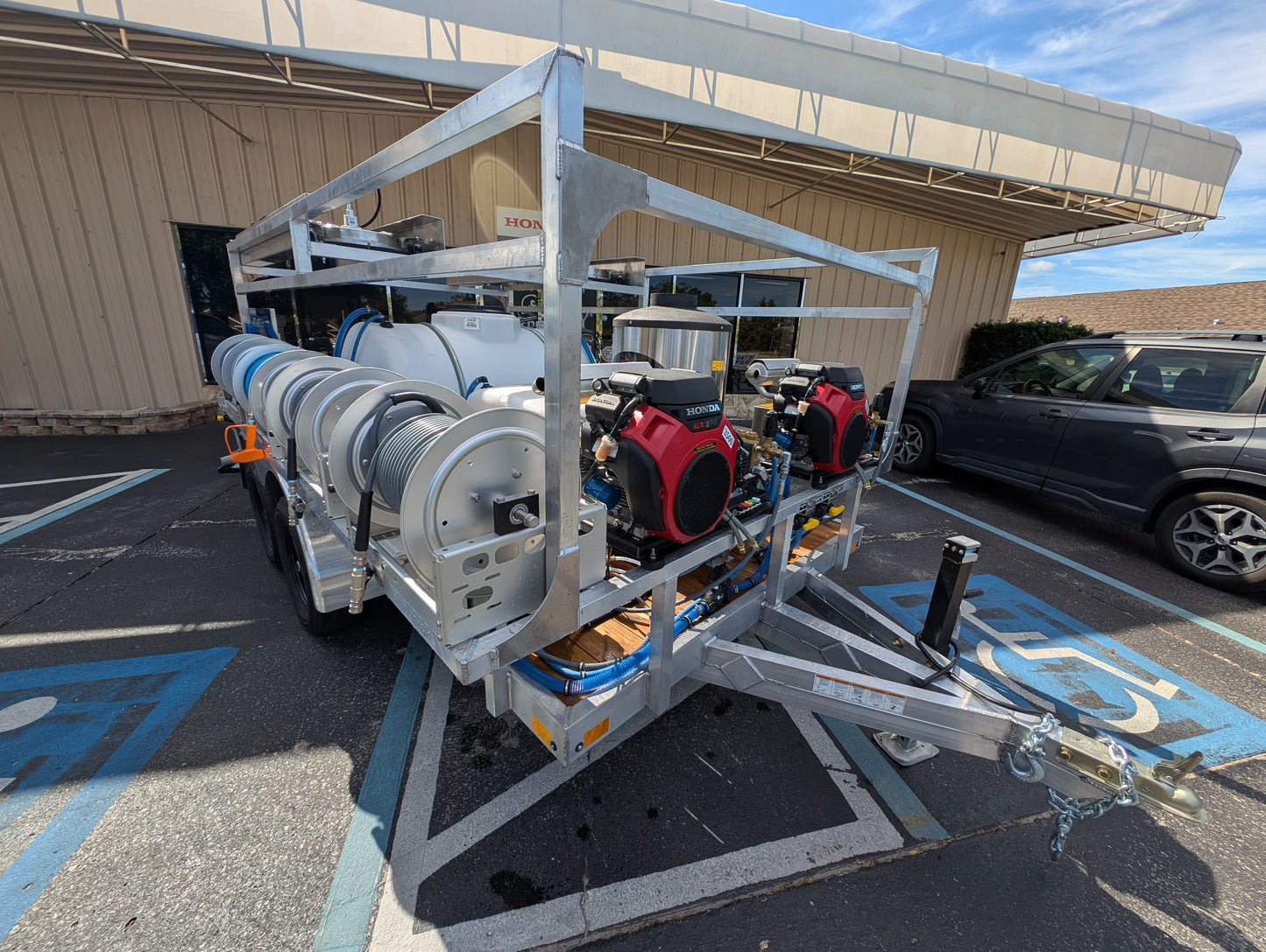 The Aluminum Dominator Series - Dual 8GPM Hot Water Pressure Washing and Gas Softwash Trailer