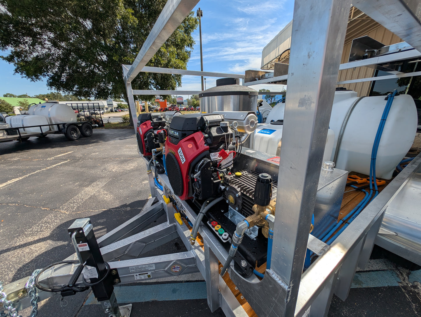 The Aluminum Dominator Series - Dual 8GPM Hot Water Pressure Washing and Gas Softwash Trailer