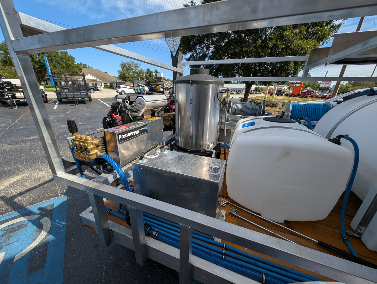 The Aluminum Dominator Series - Dual 8GPM Hot Water Pressure Washing and Gas Softwash Trailer