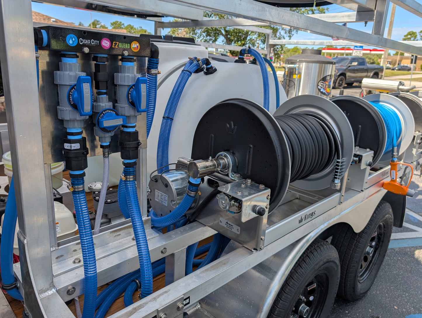 The Aluminum Dominator Series - Dual 8GPM Hot Water Pressure Washing and Gas Softwash Trailer