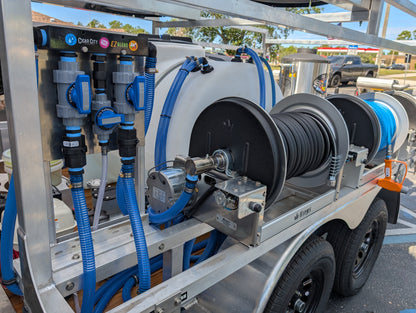 The Aluminum Dominator Series - Dual 8GPM Hot Water Pressure Washing and Gas Softwash Trailer