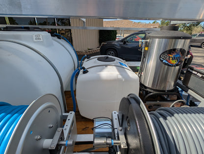 The Aluminum Dominator Series - Dual 8GPM Hot Water Pressure Washing and Gas Softwash Trailer
