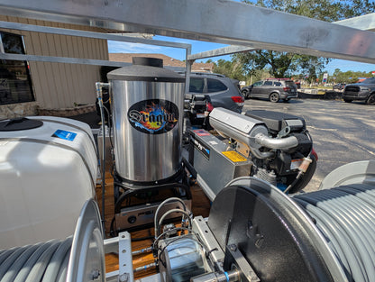 The Aluminum Dominator Series - Dual 8GPM Hot Water Pressure Washing and Gas Softwash Trailer
