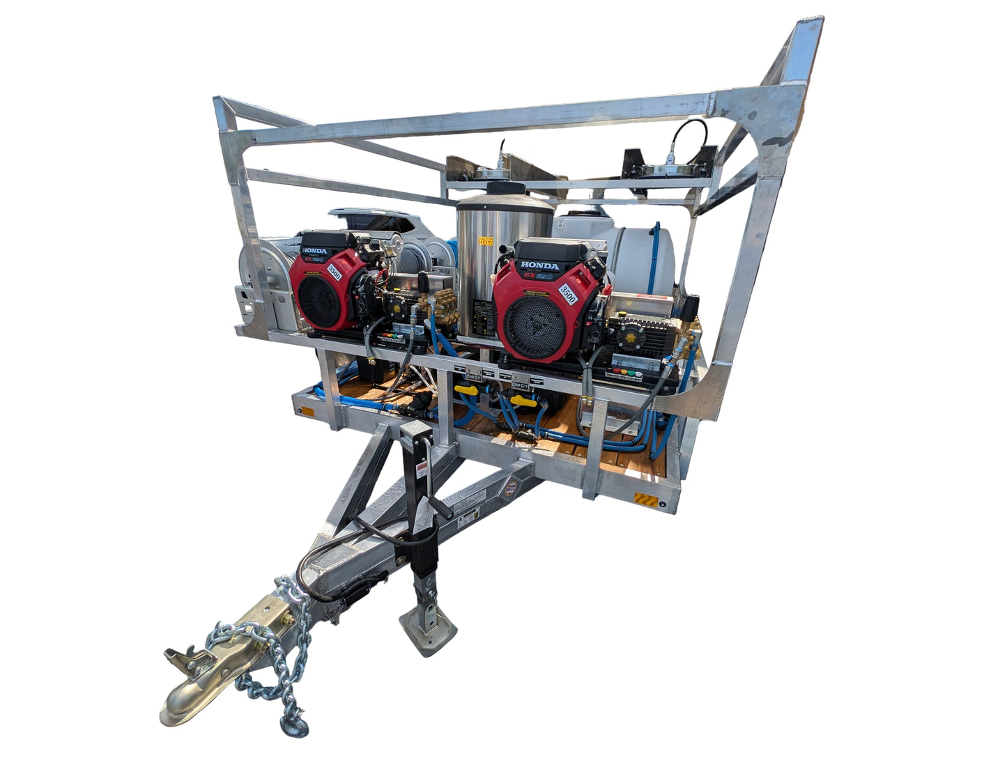 The Aluminum Dominator Series - Dual 8GPM Hot Water Pressure Washing and Gas Softwash Trailer
