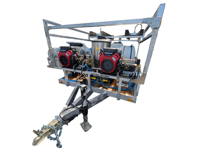 The Aluminum Dominator Series - Dual 8GPM Hot Water Pressure Washing and Gas Softwash Trailer