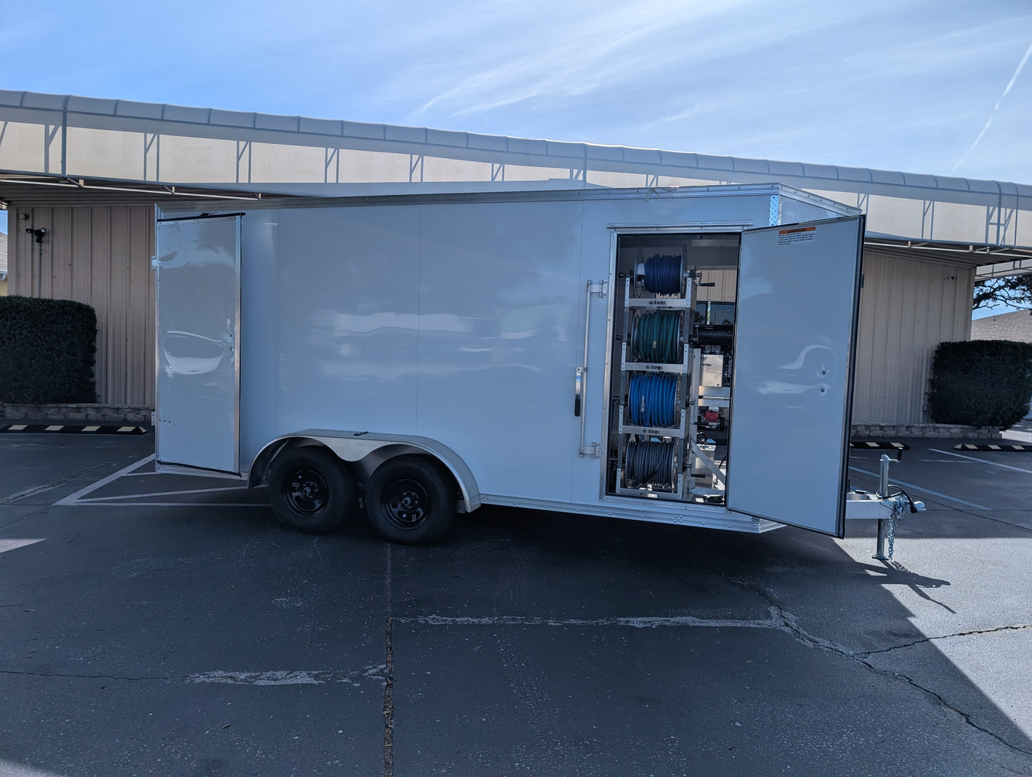 Enclosed 7x16 Pressure Wash, Soft Wash & Trash Bin Cleaning Trailer
