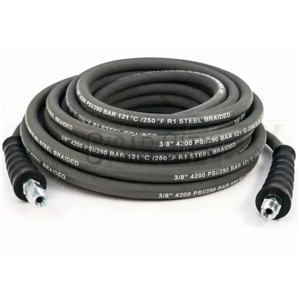 Pressure Hose 3/8″, 6000 PSI, Gray, SO/SW, R2, 100 Ft.  Cigarcity Softwash.