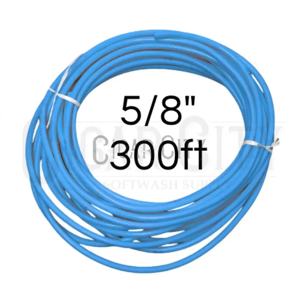 Rampage 5/8" Blue Rampage Softwash Hose 300' with crimped RAMP-10-BL-SW-300-CE  Cigarcity Softwash.