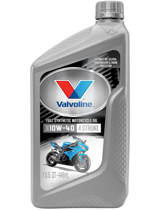 Valvoline 4-Stroke Motorcycle Full Synthetic SAE 10W-40 Motor Oil 1 QT B00HJ6VFAW