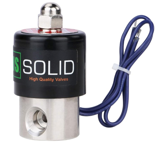 U.S. Solid 1/4" Stainless Steel Electric Solenoid Valve 12VDC Normally Closed VITON