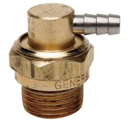 Brass softwash chemical injector with hose barb fitting for pressure washing systems