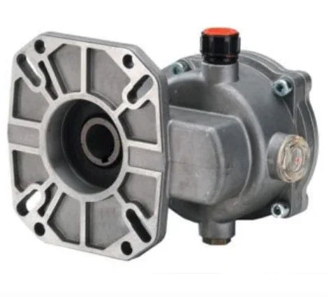 Industrial softwash pump with metal housing and red cap, ideal for professional cleaning equipment