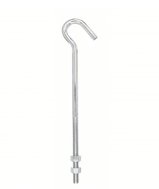 Stainless steel hook with threaded bolt for softwash equipment mounting