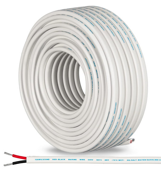 Bulk Marine Wire – 12 AWG 2-Strand – Sold Per Foot