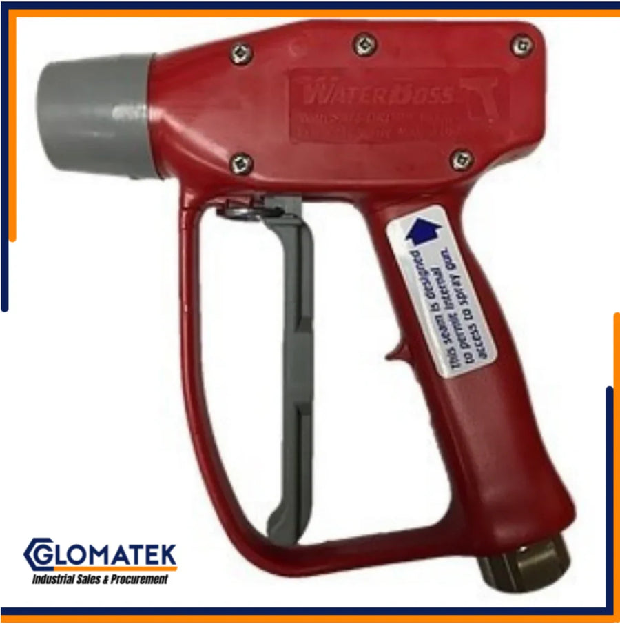 Red WaterBoss softwash spray gun for professional exterior cleaning equipment