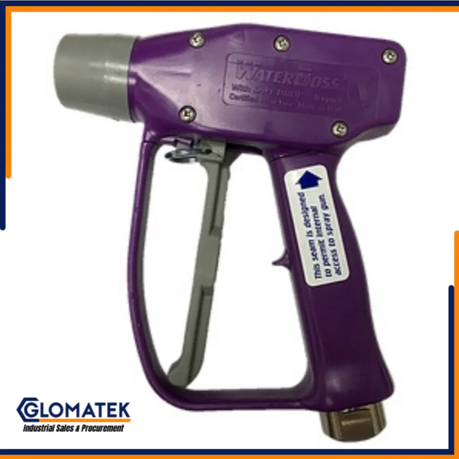Purple WaterBoss softwash spray gun for pressure washing and cleaning solutions