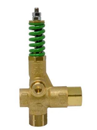 Brass softwash pressure regulator with green spring for cleaning equipment