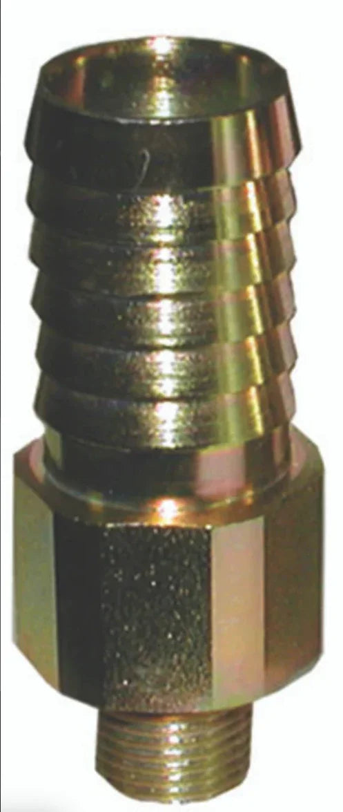 Brass softwash hose connector with threaded fitting for pressure washing equipment
