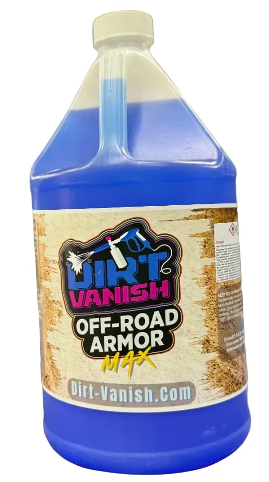 Blue Dirt Vanish Off-Road Armor Max cleaning solution for softwash equipment