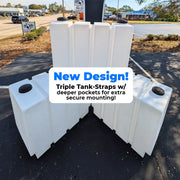 New triple tank-strap softwash equipment with deeper pockets for secure mounting, ideal for southeast cleaning pros.