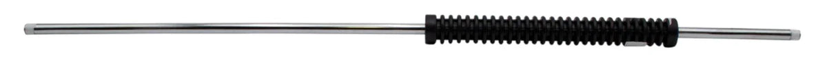 Chrome softwash wand with black ribbed grip for professional pressure washing equipment