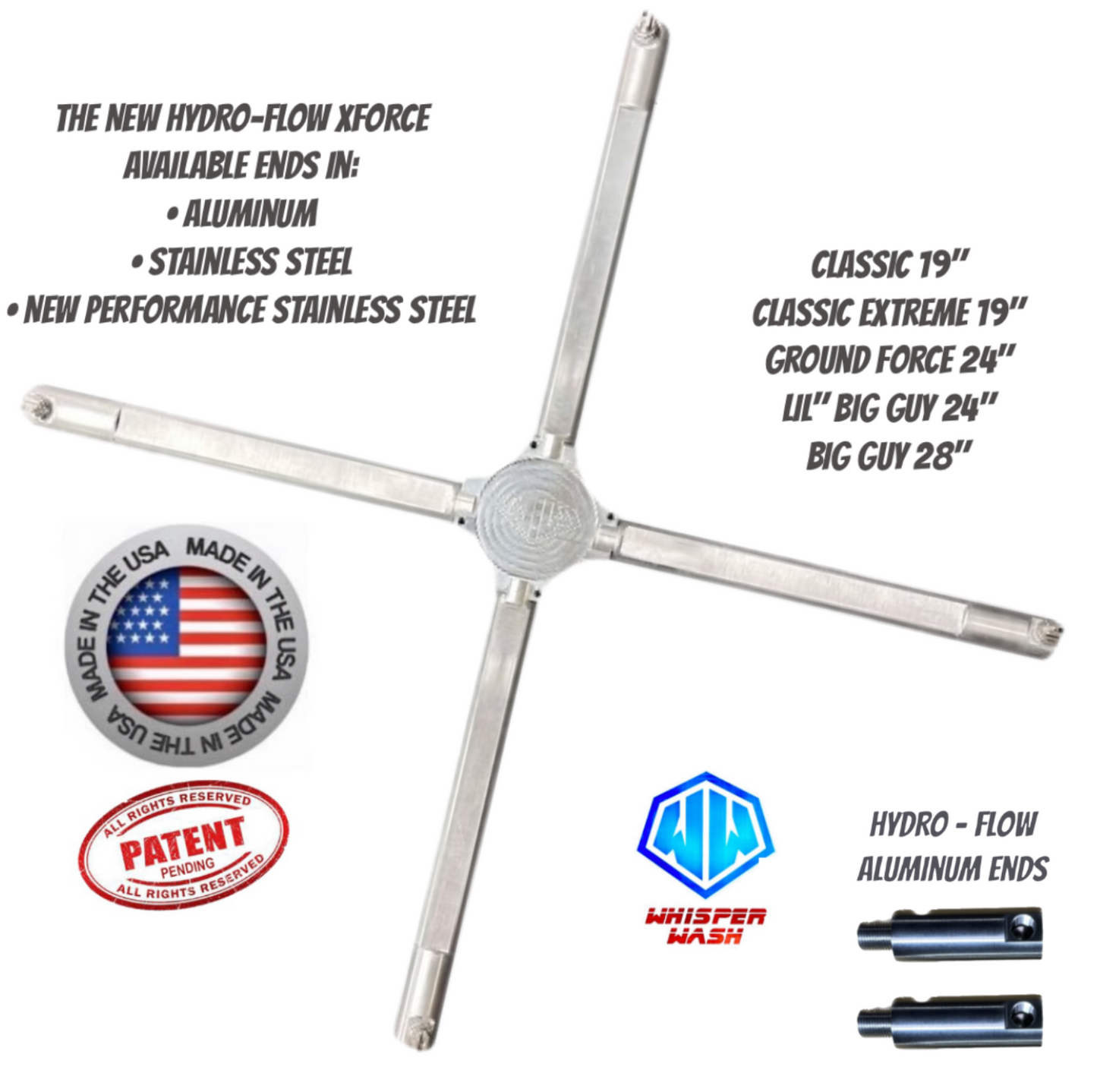 Whisper Wash XForce Spray Bar 4 Tip – OEM Replacement for Surface Cleaners
