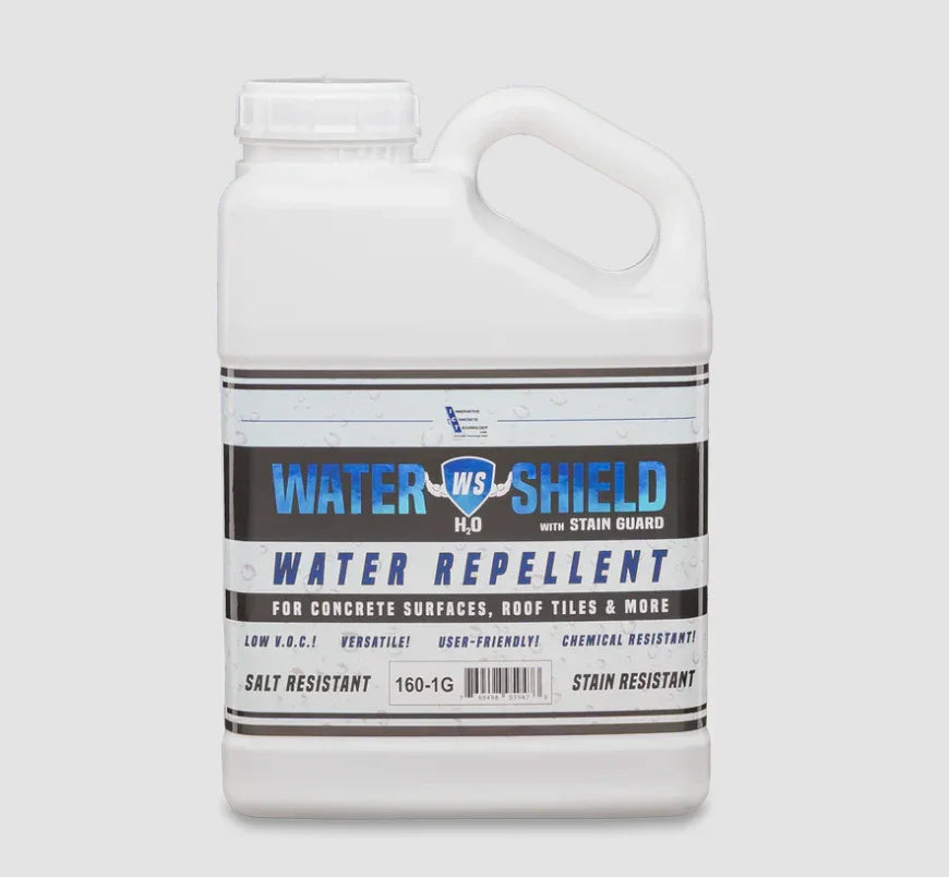 Water Shield H2O water repellent for concrete, roof tiles – stain & salt resistant, low VOC, user-friendly