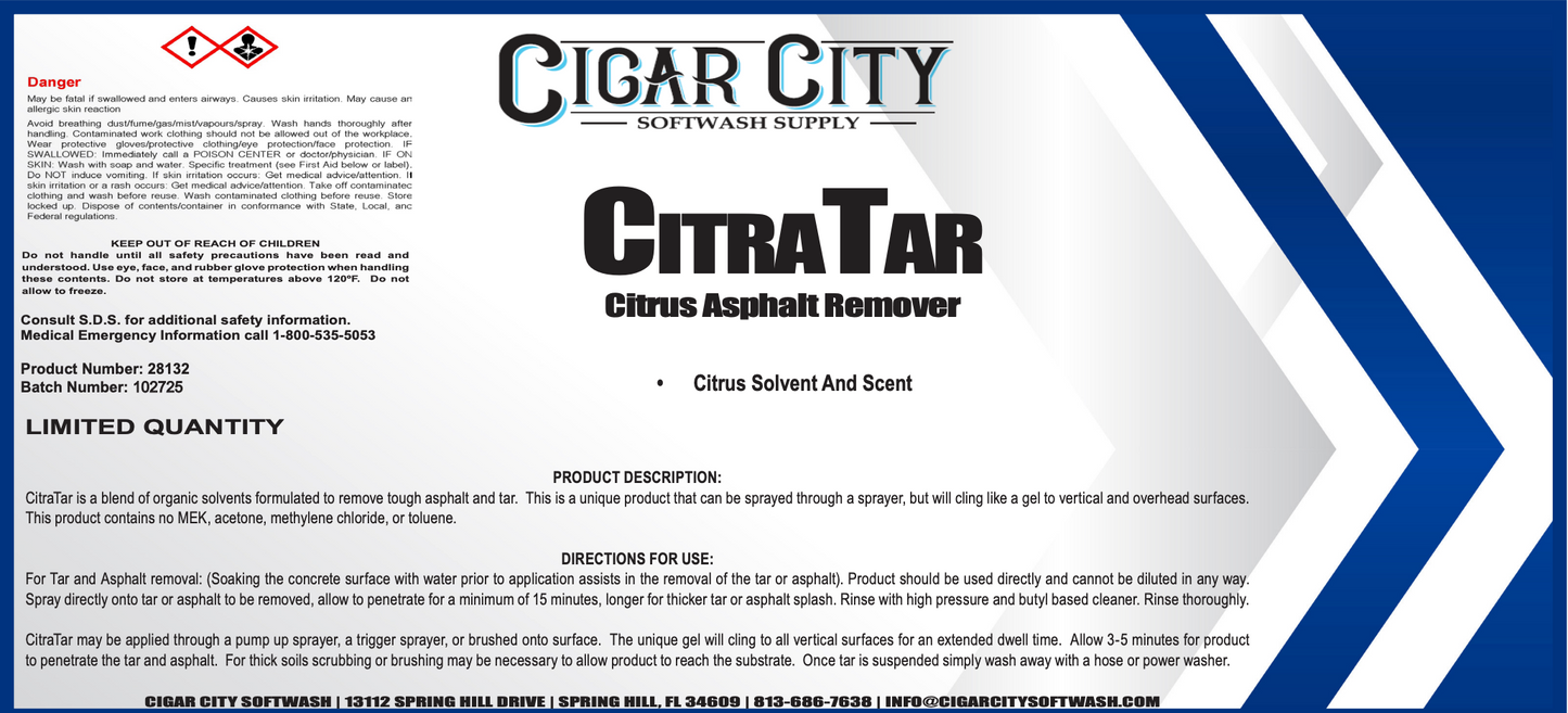 CitraTar – Citrus Solvent Asphalt Remover | Heavy-Duty Degreaser
