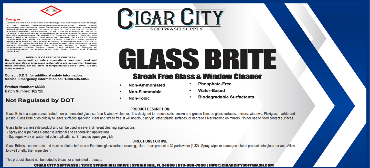Glass Brite – Professional Glass Cleaner for Streak-Free Shine