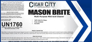 Mason Brite multi-purpose mild acid cleaner for softwash, safe on glass, versatile for masonry & siding