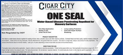 One Seal 1 Gallon Singles (39050-01CS) – Water-Based Siloxane Penetrating Repellent for Masonry Surfaces