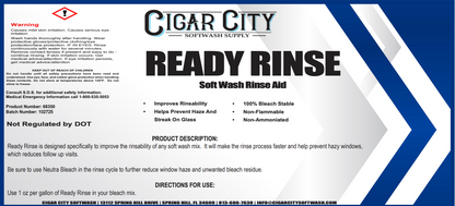 Ready Rinse Soft Wash Rinse Aid – 1 Gallon Jug | Final Rinse Additive