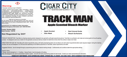 Track Man Apple Bleach Marker – Surfactant, Odor Mask & Colored Guide for Softwash Systems