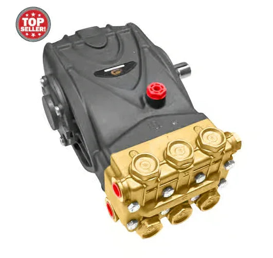 Top-selling softwash pressure washer pump with gold manifold and red valves for professional cleaning equipment