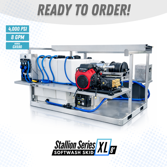 The Stallion XL Ultimate 8ft - 8GPM Pressure & Gas Soft Washing Truck Skid