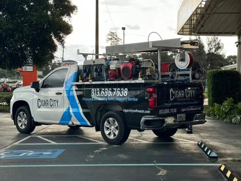 The Stallion XL Ultimate 8' Pressure & Soft Washing Truck Bed Skid Complete Rigs Cigarcity Softwash.