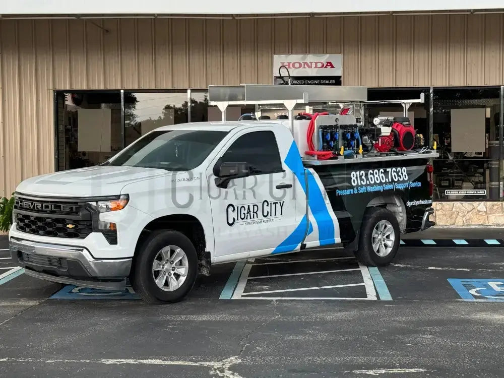 The Stallion XL Ultimate 8' Pressure & Soft Washing Truck Bed Skid Complete Rigs Cigarcity Softwash.