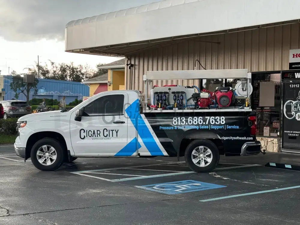 The Stallion XL Ultimate 8' Pressure & Soft Washing Truck Bed Skid Complete Rigs Cigarcity Softwash.