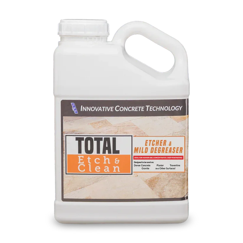 TOTAL Etch & Clean concrete etcher and mild degreaser for dense concrete, granite, plaster, travertine surfaces