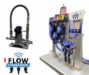 Flow Commander softwash equipment with hoses and control panel for professional cleaning solutions.
