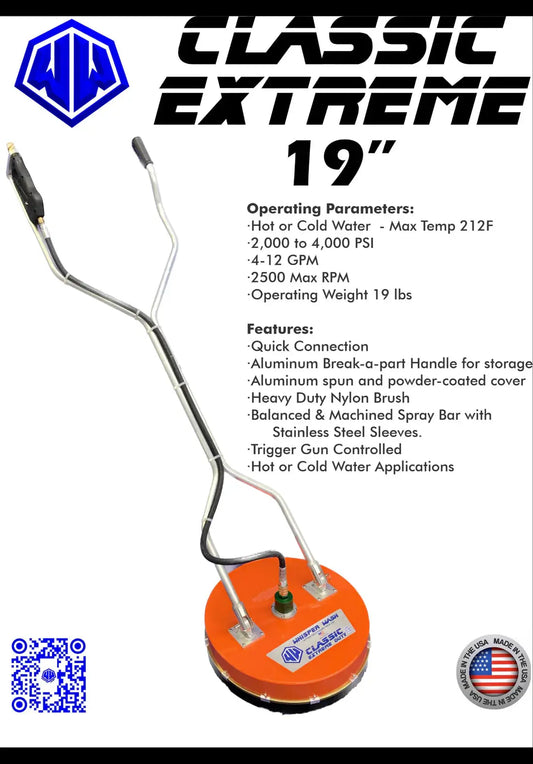 Whisper Wash Classic Extreme 19" Surface Cleaner – XForce Aluminum 4-Tip | CL3000-4HFAL Whisper Wash